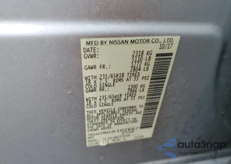 2018 Nissan Murano S from USA, damaged, VIN 5N1AZ2MGXJN102662